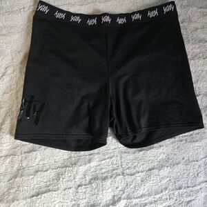 YITTY Black Logo Elastic Waist Bike Shorts